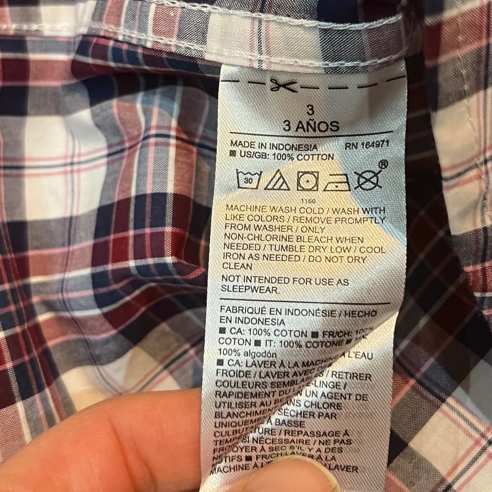 Janie and Jack NWT Tartan Plaid Poplin Button-Down Long-Sleeve Shirt Size 3T - Picture 4 of 5